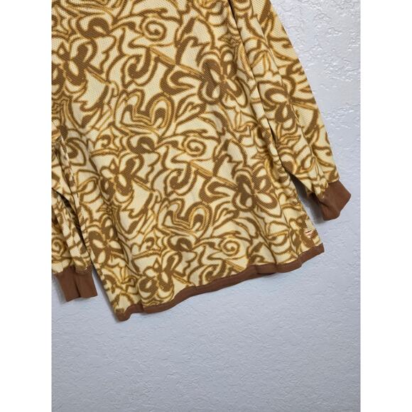 BDG Women’s Long Sleeve Crewneck Shirt Medium Yellow Brown Floral Abstract Retro - Picture 5 of 11
